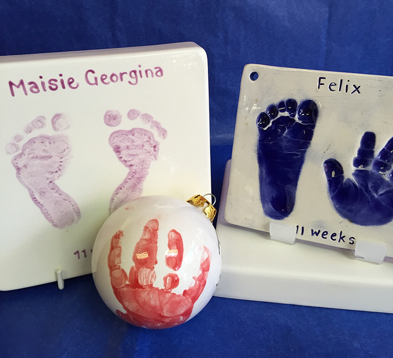 Splash of Colour baby plaques and baubles